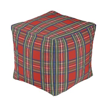 Rustic Country Christmas Holiday Tartan Plaid Pouf by All_About_Christmas at Zazzle