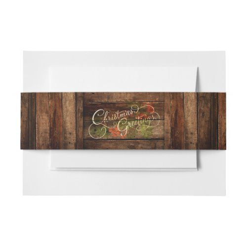 Rustic Country Christmas Invitation Belly Band