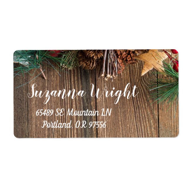 Rustic Country Christmas Label (Front)