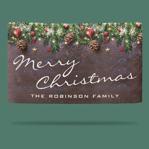 Rustic Country Christmas Party Banner