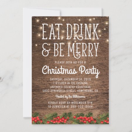 Rustic Country Christmas Party | Happy Holiday Invitation