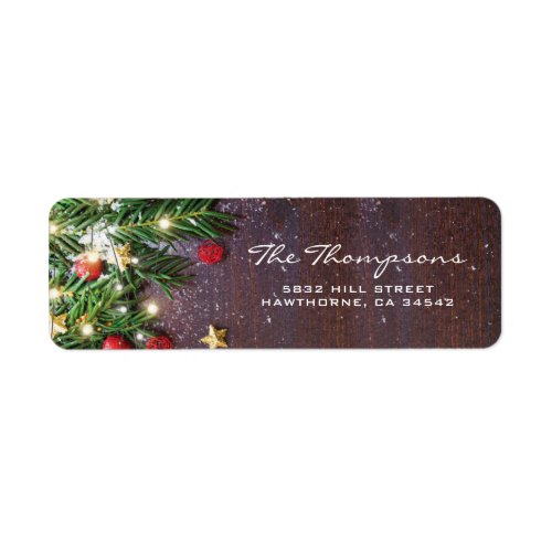 Rustic Country Christmas Return Address Label