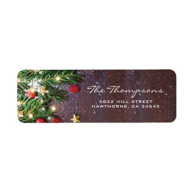 Rustic Country Christmas Return Address Label (Front)