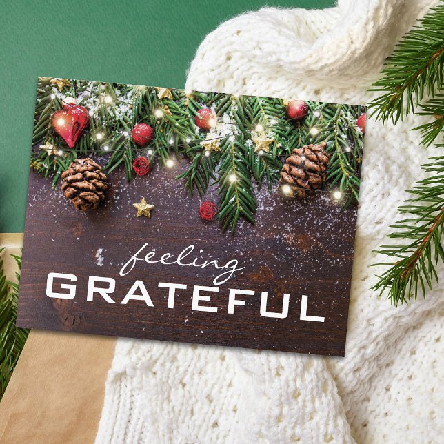 Rustic Country Christmas Thank You Invitation Postcard (Creator Uploaded)