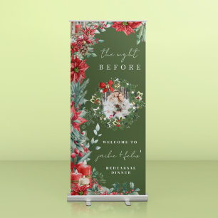 Rustic Country Christmas Winter Rehearsal Dinner Retractable Banner