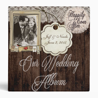 Rustic Country Couple Photo Wedding Photo Album 3 Ring Binder