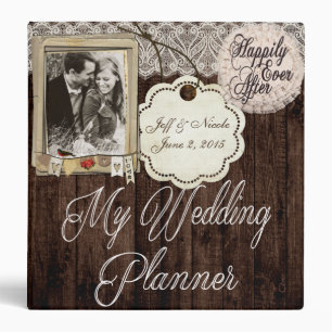 Rustic Country Couple Photo Wedding Planner 3 Ring Binder