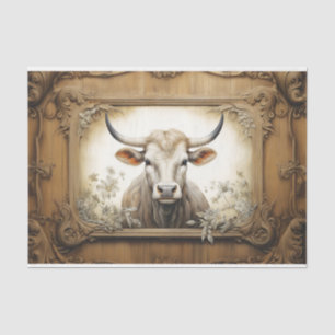 Rustic Country Cow Bull Decoupage Tissue Paper