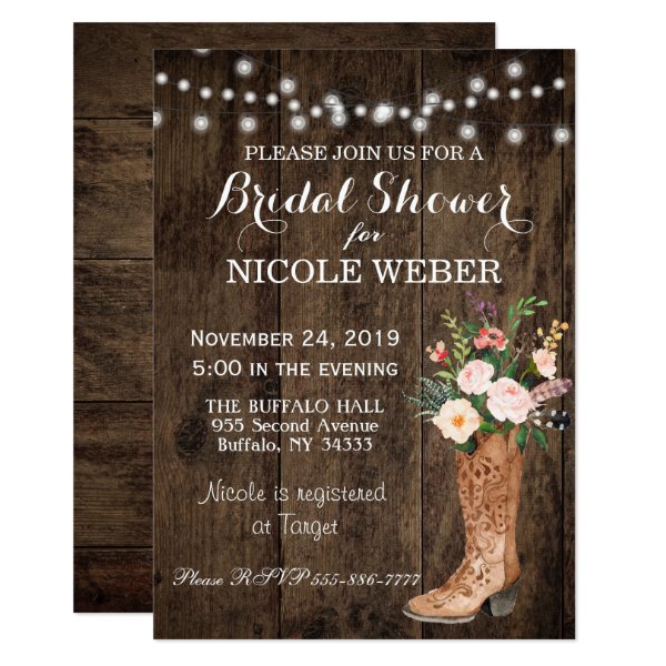 256711052565572331 Rustic Country Cowboy Boot Bridal Shower Invite