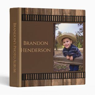 Wooden Photo Album, A Boy Birthday, Baby Boy Album, Kids Photo Album,  Wooden Brown Cover, Personalization, Metal Hinges 