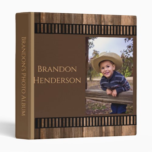 Rustic Country Cowboy Custom Boy Photo Album 3 Ring Binder