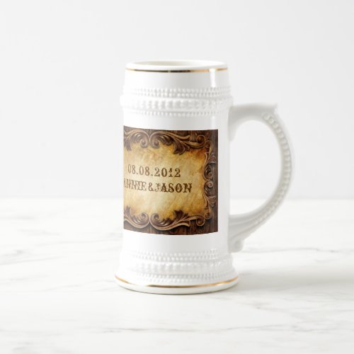 Rustic Country Cowboy Western Wedding Beer Stein