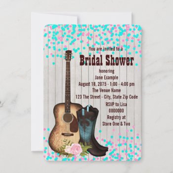 Rustic Country Cowgirl  Bridal Shower Invitation by InvitationCentral at Zazzle