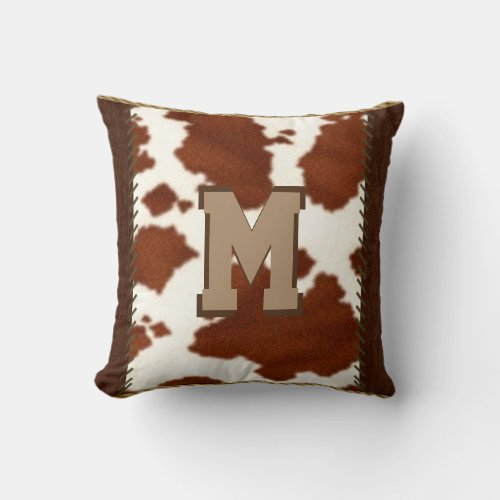 Rustic Country Cowhide Pillow