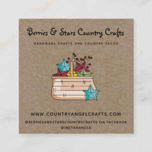 Rustic Country Crafts Primitive Kraft Square Business Card