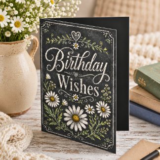 Rustic Country Daisies Birthday Card