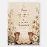Rustic Country Daisy Boots Wedding Foam Board