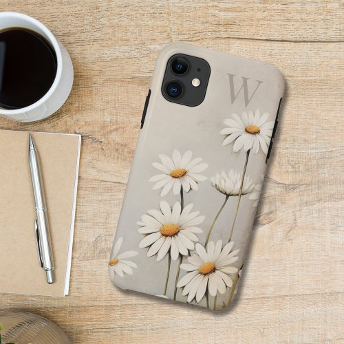 Rustic Country Daisy Monogram iPhone 11 Case