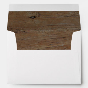 Rustic country dark barn wood texture Wedding Envelope