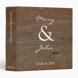 Rustic country dark barn wood Wedding binder