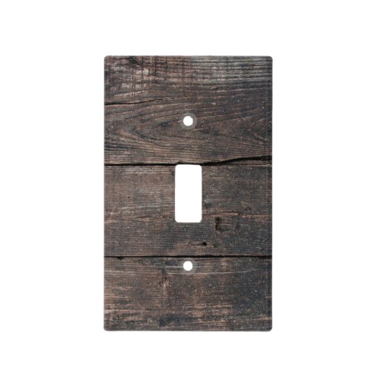 Rustic Country Dark Brown Distressed Wood Light Switch Cover | Zazzle.com