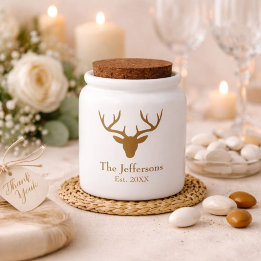 Rustic country deer decor candy jar