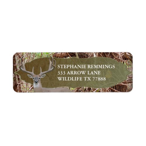 Rustic Country Deer Hunter Wedding Label