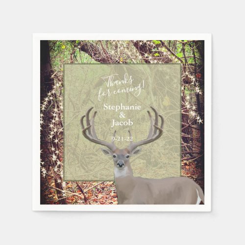 Rustic Country Deer Hunter Wedding  Paper Plate Na Napkins
