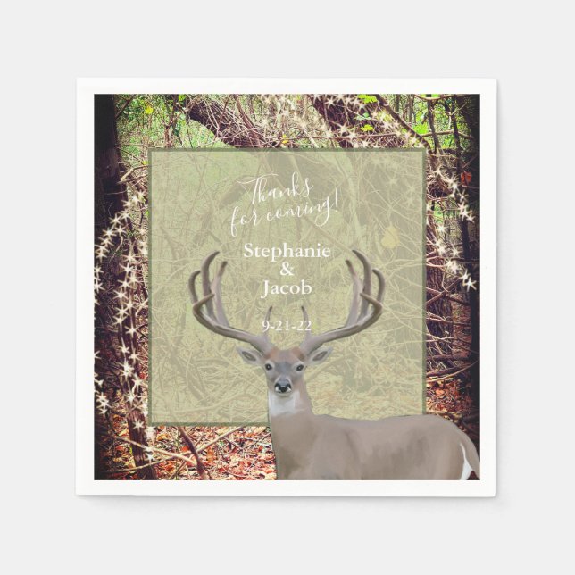 Rustic Country Deer Hunter Wedding  Paper Plate Na Napkins (Front)
