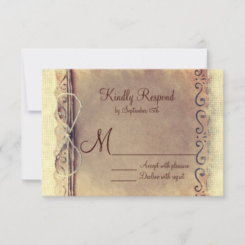 Rustic Country Distressed Vintage Wedding RSVP
