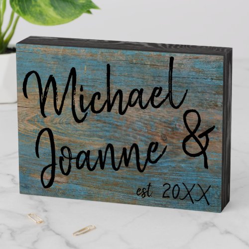 Rustic Country Distressed Wood Personalized Wooden Box Sign