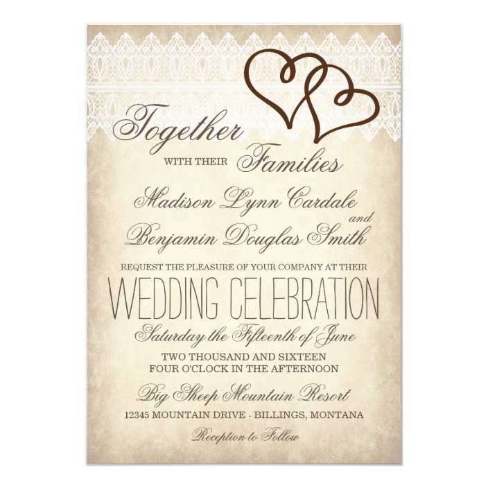 Rustic Country Double Hearts Wedding Invitations Zazzle Com Rustic Country Double Hearts Wedding Invitations Zazzle Com