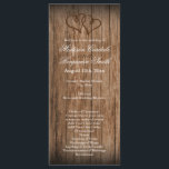 Rustic Country Double Hearts Wood Wedding Program<br><div class="desc">Rustic Country Double Hearts Wood Wedding Program</div>