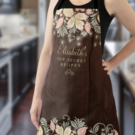 Rustic Country Elegant Floral Kitchen Chef Apron