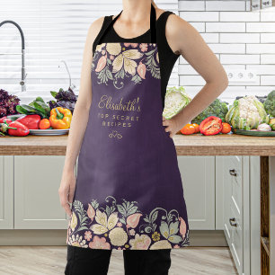 Rustic country elegant floral kitchen chef apron
