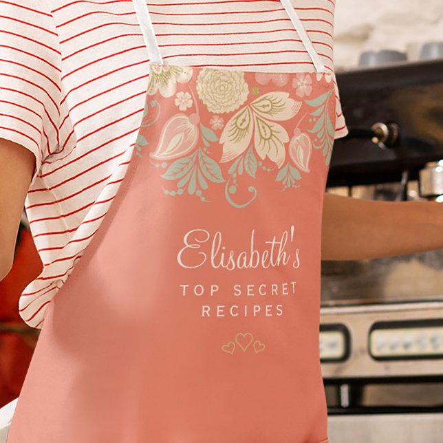 Rustic country elegant floral kitchen chef apron (Creator Uploaded)