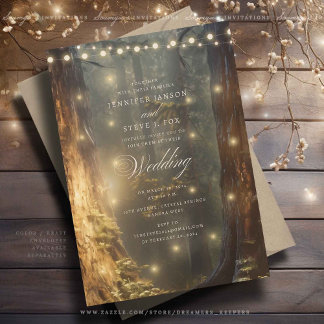 Rustic Country Enchanted Forest Wedding Invitation