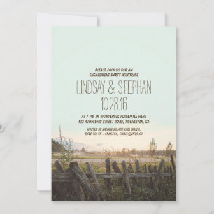 rustic country engagement party invites