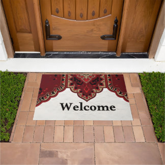 Rustic Country Entryway Doormat with Decorative Ar