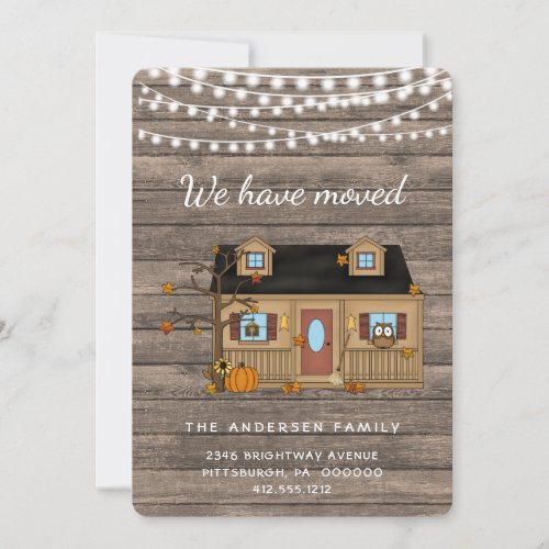 Rustic Country Fall House Moving Announcement