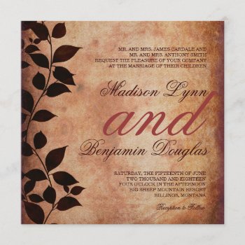 Rustic Country Fall Leaves Autumn Wedding Invites by CustomWeddingSets at Zazzle