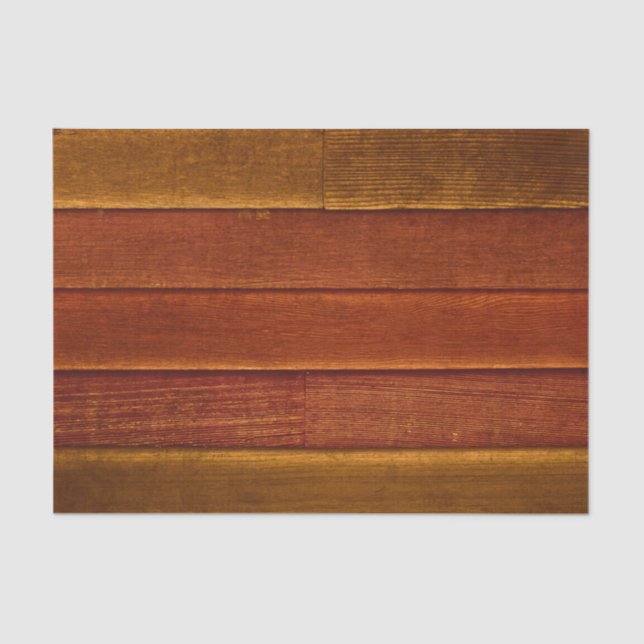 Rustic Country Fall Orange Yellow Wood Texture Tissue Paper (Front)