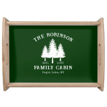 Rustic Country Family Cabin Trees Forest Green