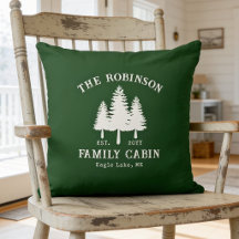 Rustic Country Family Cabin Trees Forest Green
