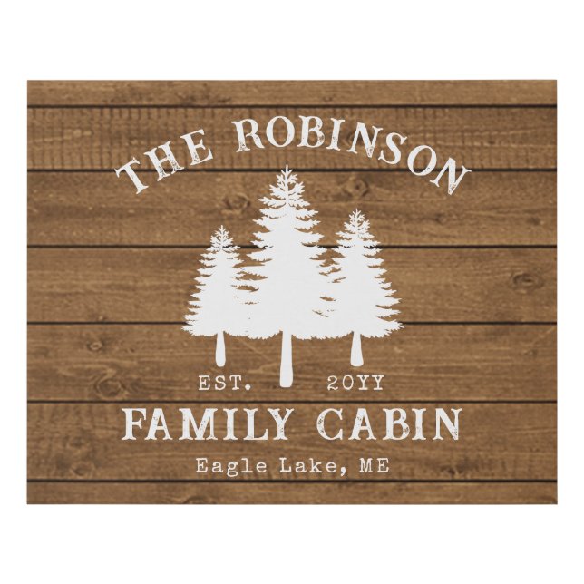 Rustic Country Family Cabin Trees Wood Plank Print (Front)