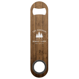 Rustic Country Family Cabin Trees Wood Plank Print Bar Key