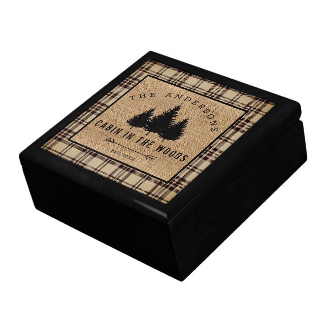 Rustic Country Family Name Cabin in the Woods Gift Box (Side)