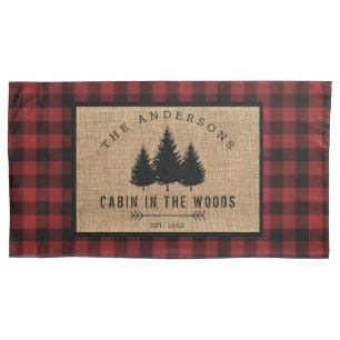 Rustic Country Family Name Cabin in the Woods Pillow Case