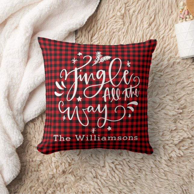 Rustic Country Family Name Family Name Holiday  Throw Pillow (Blanket)
