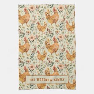 Rustic Country Family Name Farm Kitchen Towel